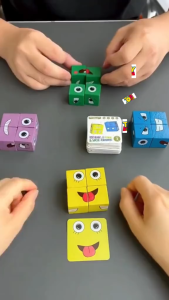 Mainan Susun Ekspresi Muka Face Changing Rubik Puzzle Family Game