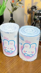 READY STOCK‼️ 50Pcs/100Pcs Cartoon Rabbit Large Drawstring Garbage Bags | Thick & Durable Plastic Trash Bags  现货‼️ 50/100只卡通兔子大号抽绳垃圾袋 | 加厚耐用塑料垃圾袋