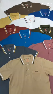 Alain Delon Polo เสื้อโปโล สีพื้น ผู้ชาย มีกระเป๋า รุ่น SSK010-1 ( มี 10 สี )