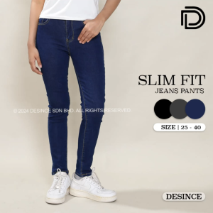 DESINCE Women Jeans Slim Fit Cut Woman Pants Plus Size Long Pants Elastic Casual Wear Seluar Panjang Perempuan WP 010