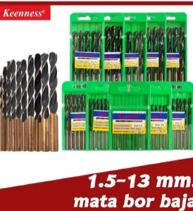 Terbaru mata bor baja/mata bor besi baja asli/ mata bor besi HSS isi 10 pcs dari 1mm-13mm