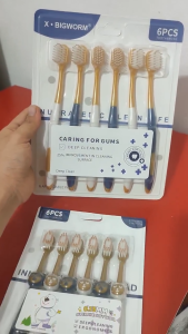 bàn chải đánh răng trẻ em vỉ 6 chiếc lông mềm mượt