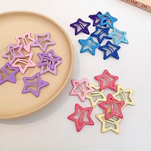 🔥Cozyrooms👍y2k dopamine colored hairpin five-pointed star bb clip small hairpin bangs side hairpin cute headdress
