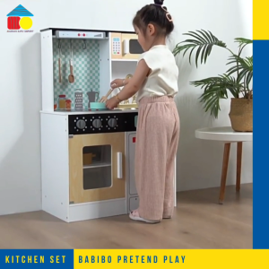 Wooden Kitchen Babibo Pretend Play-mainan peran dapur masak masakan edukasi