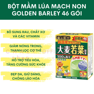 Bột mầm lúa mạch non giàu vitamin và khoáng chất Grass Barley Golden 46 gói x 3g Nhật