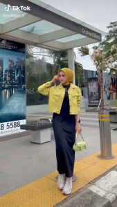 Pakaian Wanita CENNA Set: Dress Inner & Baju Kargo One Set