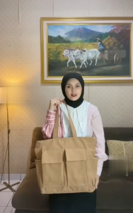 [Toko Uci] Tote Bag Kanvas Kuliah Kerja Wanita Andin