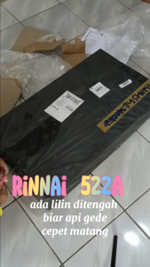 Kompor Gas Rinnai RI-522A Stainless 2 Tungku Asli + Setting Api Lilin
