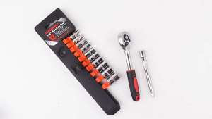 (Bisa COD) Taffware Set Kunci Shock Ratchet Wrench 1/4 Handle Drive CR-V 12 PCS