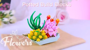 Mainan Blok Pot Bunga Mini DIY dengan Model Nano Block Koleksi Tanaman Abadi & Mainan Kreatif
