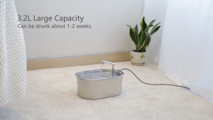 3.2L Cat Drinking Fountain Automatic Stainless Steel Pet Fountains Water Dispenser Ultra Quiet Pump Water Foutain for Multiple Pets