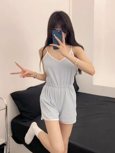 เสื้อสายเดี่ยวบอดี้สูท จั๊มสูท เนื้อผ้าเดียวกับชุดว่ายน้ำ #S3204