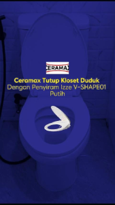 Ceramax Tutup Kloset Duduk Dengan Penyiram Izze V-SHAPE01 Putih