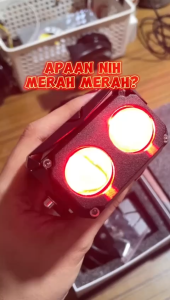 Lampu LED Mini Projie Premium Blue Lens Devil Demon Eyes Merah 2 Mata 3 Mata 1 Set