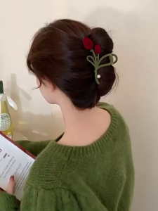 Korea New Sunflower Clip Retro Sunflower Hair Claws Female Ponytail Girl Gifts Hair Accessories