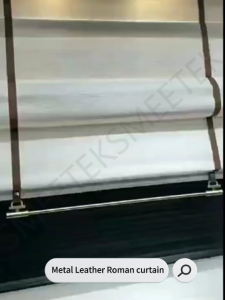 Customized Smart Blackout Roman Blinds Leather Cloth Blinds Smart Curtains Hotel Study Room Metal Folding Curtain