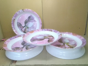 Piring Melamin Motif Bunga Tulip 30cm / HK Melamin Ware / Melamin