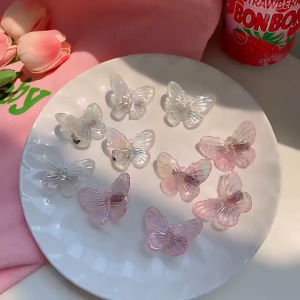 OFM-C1136 Jepit Rambut Kupu Kupu Mini 3D Transparan Korean Style / Jepitan Hologram Butterfly Clip