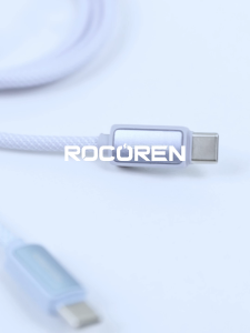 Rocoren USB Loại C 3A Nhiều Màu Sắc Hơi Thở Đèn Báo Cáp Dữ Liệu Sạc Nhanh Cho iPhone 15 Pro Max Samsung Xiaomi Huawei