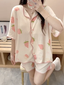 DS ชุดนอน ชุดนอนผู้หญิง พร้อมแผ่นรองหน้าอก ชุดนอนแขนสั้นขาสั้น ชุดนอนการ์ตูน เซตชุดนอน ผ้านิ่มไม่บาง M-XXXL ลายการ์ตูนน่ารักๆ ชุดนอนแฟชั่นสไตล์เกาหลี ชุดนอนน่ารัก🔥 Pajama Set - Lazada