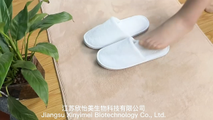 สลิปเปอร์โรงแรม สีขาว ผ้าขนหนู หัวปิด หนานุ่ม รองเท้าใส่ในบ้าน พื้น EVA หนา 5 มิล กันลื่น! ซักได้