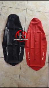 SARUNG KULIT JOK MOTOR STANDART CRF WARNA MERAH & HITAM / FREE SABUK