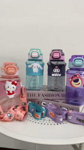 BOTOL MINUM TALI PANJANG LUCU KARAKTER SANRIO LOTSO/BOTOL MINUM ANAK KARAKTER 600ML KODE HX 3217