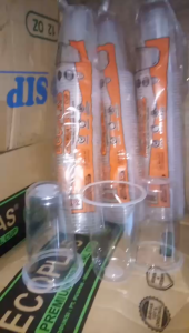 Gelas CUP Plastik Ukuran 18 oz OVAL TEBAL PUSPAN(premium PP) Isi 50 pcs