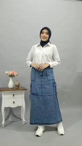 BB 40-80 ROK CARGO WANITA JEANS PREMIUM