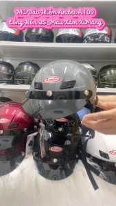 Mũ Bảo Hiểm ANDES 109 Màu xám Xi Măng/Lòng Nón 3S Tháo Giặt