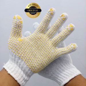 Sarung Tangan Kerja Dotting Bintik Kuning Perlusin Sarung Tangan Rajut