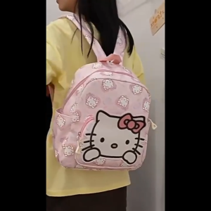 [จัดส่งรวดเร็ว] กระเป๋านักเรียนกระเป๋าเป้สะพายหลังHello Kittyกระเป๋าเป้สะพายหลังการ์ตูนน่ารักความจุขนาดใหญ่กระเป๋าเป้สะพายหลังเด็กนักเรียน