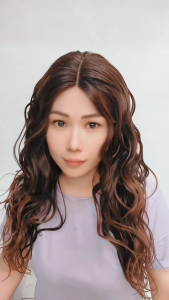 Ryuuta Wig Lace Front Wig Mermaid Wave Panjang Ruby Hitam Coklat 28 inch 70 cm