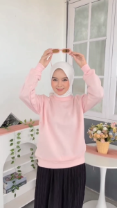 Terlaris 2024: Sweater Wanita Korean Style Polos Lengan Panjang Hoodie Murah