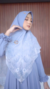 Gamis Set Hijab Motif LUNA LULA By Bermerks Dress Ceruty Babydoll Mewah Terbaru 2024 All Size