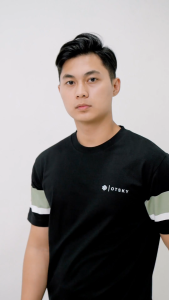 Otsky Kaos Pria Basic Line Logo Sleeve Cotton Combed 24s