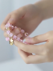 SHOPHOME - Gelang Kristal Manik - Manik Mutiara Bunga Daisy Cantik Mewah Fashion Wanita Korea GLG04
