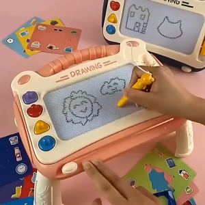 Childrens Magnetic Writing Board Kindergarten Toy Early Education Study Table Color Painting Table Set