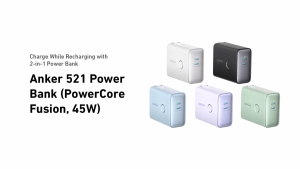 Anker 521 PowerCore Fusion 45W Wall Charger 5000mAh 20W Portable Charger Dual-Port USB-C for iPhone 17/16/15/14/13 iPad Pro AirPods Apple Watch (Phantom Black)