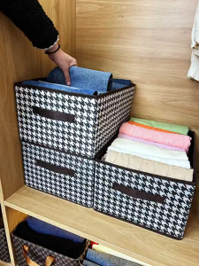GREENSINDOOR Foldable Non Woven Clothes Storage Box 40x28x20cm Wardrobe Organizer for Jeans Shirts Pants Socks 收纳盒