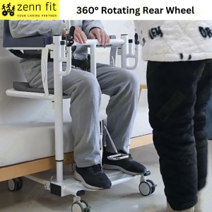 4 in 1 Hydraulic Lite Transfer Chair Elderly Toilet Multi Functional Commode Transfer Wheelchair Chair For Disabled