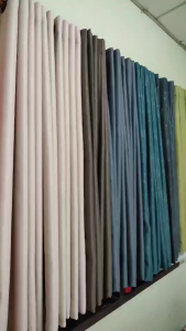 ผ้าม่านประตู ผ้าม่านหน้าต่างสำเร็จรูป กันแสงUV 85%-95% ปั้มห่วงตาไก่ สินค้าพร้อมส่ง