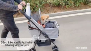 Pet Foldable Stroller Cat Wagon Pet Stroller Dog Stroller Foldable 4 Wheel Outdoor Pet Stroller