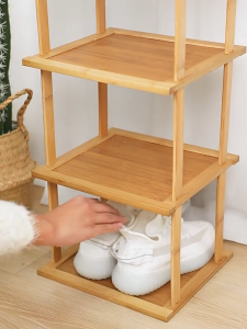 Bamboo Shoe Rack Organizer Shoe Rack Shoe Cabinet Rack Shoe Cabinet Large Capacity Shoe Rack Multifunctional storage rack Rak Kasut Kayu 鞋架