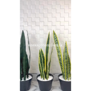 Pohon Hias Pohon Artificial Lidah Mertua Latex Variasi Warna Pot Dasar Hitam Dekorasi Cafe Teras Aesthetic