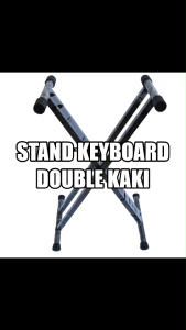 Stand Keyboard Double Kaki Besi Kokoh Kuat