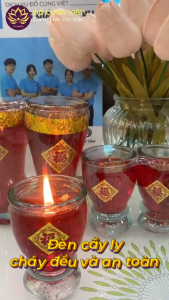 Đèn cầy ly loại thấp cỡ trung - Đồ Cúng Việt