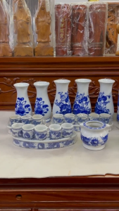 Lư Hương Bình Bông Chum Nước  SỨ XANH CAO CẤP