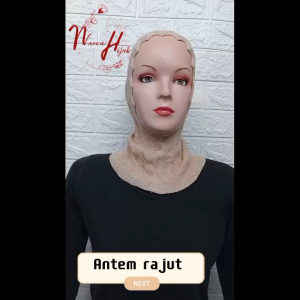 Ciput ninja rajut zigzag & Dalaman hijab antem polos harga murah