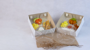 [1 PACK] Mika Bulat Sekat 4 Sekat 5 Dus Nasi Mika Sekat Dus Kotak Nasi Catering Box Tray Isi 50 Pcs